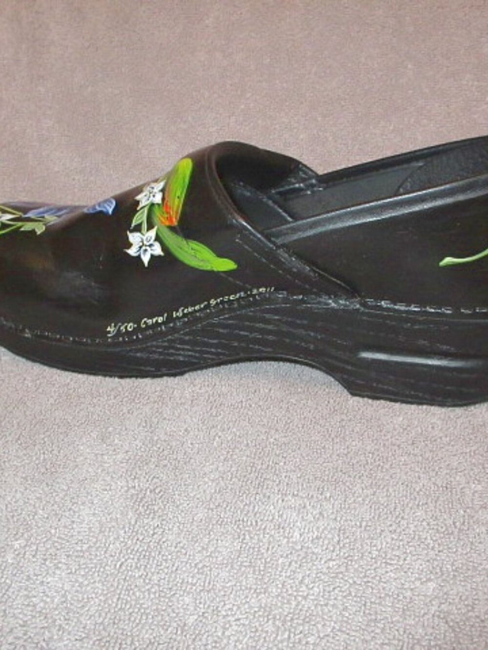 Dansko Limited Edition Cabrio Leather Clog Shoes Size 41 10.5 11 Artist Signed - Picture 4 of 12